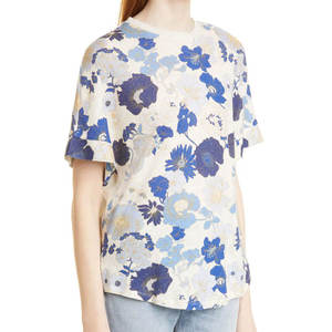 Camisetas estampadas de alta calidad para mujer, camisetas de manga corta 95% de algodón 5% Spandex, Camiseta holgada, Tops cortos para mujer - Product Image 5