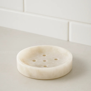 Commande en gros Porte-savon en albâtre translucide naturel OEM Équipements de salle de bain d'hôtel de luxe Veinage unique Chaque pièce unique en son genre - Product Image 2