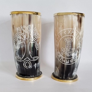 Tasse en verre poli de style viking de qualité incroyable Tankard Stein Animal-Style Drinkware Horn Cup for Gifts - Product Image 5