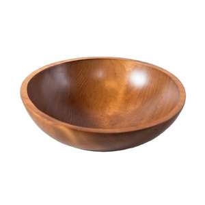 Bol en bois tendance, finition naturelle, pour la table à manger, décoration et service de salades, fruits, utilisation de bol en bois - Product Image 6