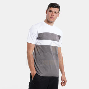 เสื้อยืดแห้งเร็วของผู้ชายผ้าถักเนื้อนิ่มเข้ารูปแขนสั้นพิมพ์ลายสำหรับใช้กลางแจ้งและใช้ในยิมดีไซน์ล่าสุด - Product Image 3