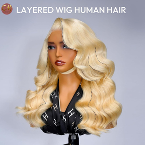 Parrucca di capelli umani biondi <span class=keywords><strong>platino</strong></span> 613 all'ingrosso, con onde morbide, pre-strappata, con parte laterale, per donna, per styling quotidiano - Product Image 5