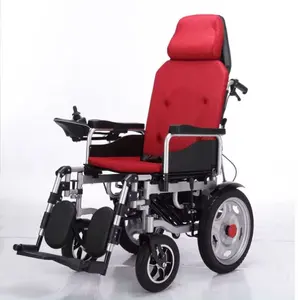 Fauteuil roulant électrique inclinable à dossier haut pliable de puissance pour handicapés