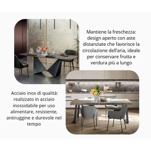 Corbeille à fruits pliable moderne en acier inoxydable, grande corbeille décorative pour table, support de rangement de cuisine - Product Image 6