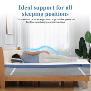 German Standard 7.5cm Memory <b>Foam</b> Topper Meroow MT1 Anti-slip Dual Layer Slim Mattress, OEKO-TEX Certified <b>Foam</b> Bed <b>Pad</b> - Product Image 6