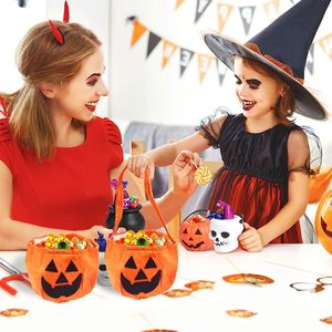 <b>Halloween</b> Trick or Treat Bucket <b>Halloween</b> Pumpkin Candy Basket Buckets Reusable Goody <b>Bags</b> for Kids <b>Halloween</b> <b>Party</b> Supplies OEM - Product Image 6