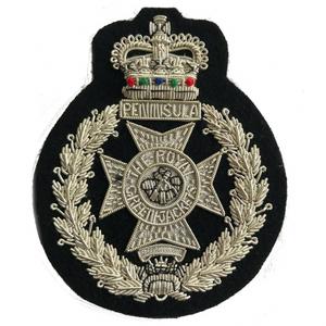 Bullion Wire Hand Embroidered Blazer badge Crest <b>Sew</b> on Custom Embroidered Fabric Logo Badge - Product Image 2