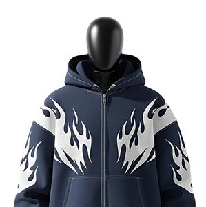 Sweat à capuche surdimensionné pour hommes de haute qualité Vintage lourd 100% coton polaire tissu motif solide hiver impression par transfert de chaleur - Product Image 4