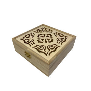 Caja Decorativa de Madera con Tapa Tallada, Caja de Almacenamiento de Joyas de Madera Maciza, Caja de Regalo de Madera con Parte Superior Calada para Joyas y Baratijas - Product Image 2