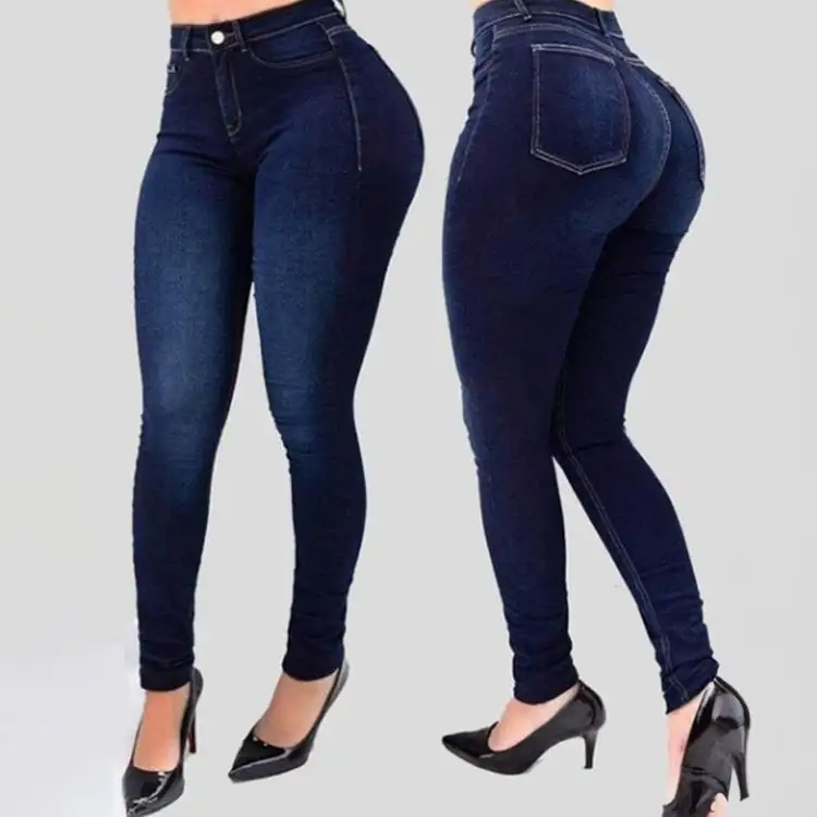 Alto elastico Skinny Jeans donna taglie forti pantaloni a matita Sexy pantaloni donna Denim Jeans all'ingrosso elasticizzato Top in Denim per donna