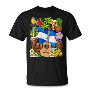 เสื้อยืดลายธงชาตินิการากัว เสื้อเชิ้ตส่งเสริมวัฒนธรรมรากเหง้านิการากัว - Product Image 2