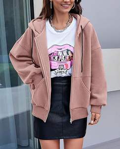 Sudadera con capucha de gran tamaño para hombres y mujeres, Sudadera con capucha de peso pesado con hombro caído, diseño con cremallera, tela de calidad superior - Product Image 2