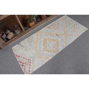 Tapis turc vintage rustique Beige jaune 2.2x4.8 pieds laine Patchwork motif salon tapis avec support en Latex pour décorations - Product Image 5