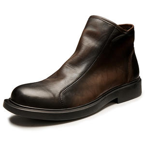 Chaussures mocassins en cuir de veau avec détails cousus à la main et soutien de la voûte plantaire, chaussures de ville pour hommes - Product Image 5