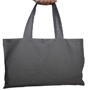 Sac fourre-tout en coton biologique écologique de haute qualité sac à provisions recyclable en toile unie 100% coton imprimé de logo personnalisé - Product Image 5