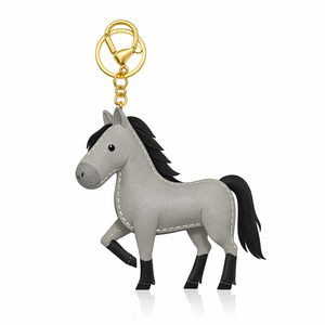 <b>Personalized</b> Vegan Padded zebra pony Leather Bag Charms Luxury Pu Horse Leather Key Chain - Product Image 4