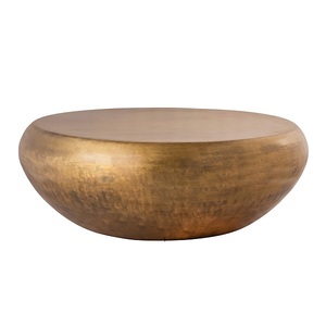 โต๊ะกาแฟทำจากทองเหลืองโบราณโบราณเฟอร์นิเจอร์สำเร็จรูปแบบโลหะอลูมิเนียมแบบดรัมโต๊ะกาแฟเฟอร์นิเจอร์ห้องนั่งเล่น - Product Image 1