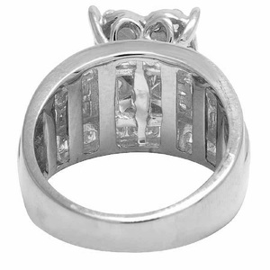 Coeur Design Moissanite rond et Baguette grappe diamant bague de mariage de mariée glacé bijoux en argent pour les femmes cadeau d'anniversaire - Product Image 6