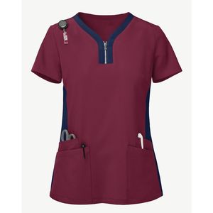 Marque privée femmes gommage ensemble col en V haut infirmière uniforme personnalisable propre Logo tailles hôpital médical clinique vente en gros gommage ensemble - Product Image 4