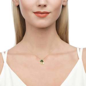 สร้อยคอเงินแท้เจลิยา รูปใบโคลเวอร์สี่แฉก ประดับเพทายและมุก - Product Image 5