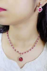 Tendance américain diamant pendentif ensemble Cz pierre fête porter Premium Design indien femmes bijoux à la main en vrac produit - Product Image 2