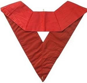 Colliers de cérémonie Masoniques sur mesure de couleur rouge avec badges brodés rembourrés en mousse et thème ange sculpté en métal plaqué - Product Image 2