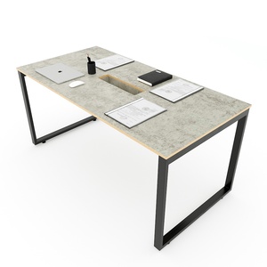 Table de réunion de bureau 160x80cm, pieds à assembler, fer 25x50, HCRT007 - Product Image 5
