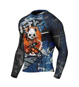 High Quality Comfortable Breathable Solid Color Men MMA <b>Long</b> <b>Sleeve</b> Rash Guard Spandex/Nylon Best Manufacturing Cheap Price - Product Image 3