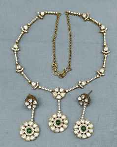 Conjunto de collar Mehandi Moissanite Kundan Sku AN 212 DK/ - Product Image 2