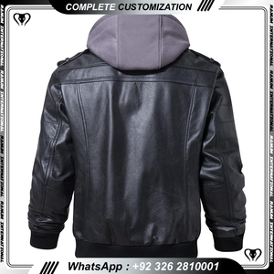 Chaqueta informal de cuero para hombre, logotipo personalizado, diseñador, venta al por mayor, chaquetas de hombre de talla grande puras en blanco - Product Image 6