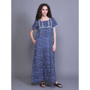 Robe de chambre 100 % coton pour femme, imprimée, avec poches latérales, en tissu doux tissé, taille élastique, pour usage domestique, taille familiale ODM, lot de 5 pièces - Product Image 3