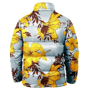 Manteau d'hiver rembourré en coton avec logo personnalisé de haute qualité pour hommes, veste brillante à col montant en toile avec High Street - Product Image 4