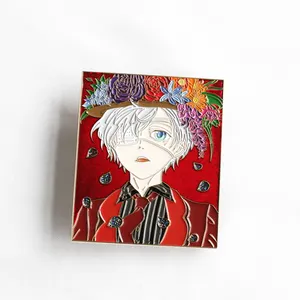 Broche de emblemas magnéticos personalizados com logotipo de roupas, broche de lapela de metal para chapéus, crachá de anime, broche esmaltado personalizado macio e duro