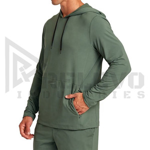 Nuevo estilo transpirable Plain Essentials Pullover Hoodie Sudaderas con capucha en blanco con bolsillos con cremallera en el lado Algodón Spandex Hoodie Hombres - Product Image 2