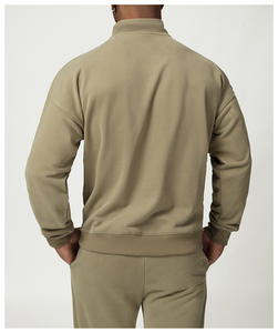 Sweat-shirt de sport décontracté pour hommes avec fermeture à glissière quart personnalisé qualité supérieure - Product Image 4
