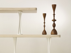 สูงตามความต้องการยอดขายเชิงเทียนไม้สําหรับตกแต่งบ้านคริสต์มาสเคลือบสีดําสีHandmadeเชิงเทียนไม้ - Product Image 3