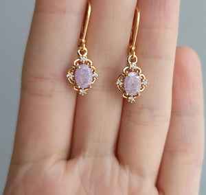 ต่างหูพลอยบลูเซอร์คอน เงินแท้ 925 ชุบทอง 14K เวอร์เมล หรูหรา พรีเมียม สีธรรมชาติ สไตล์วินเทจ ของขวัญสำหรับเธอ - Product Image 2