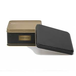 Caja de Almacenamiento Metálica Kontensan de 1.9L, Negra y Dorada, Modelo EF02624, Diseño Cuadrado de 158x158x80mm, Organiza Tu Espacio con Estilo - Product Image 4