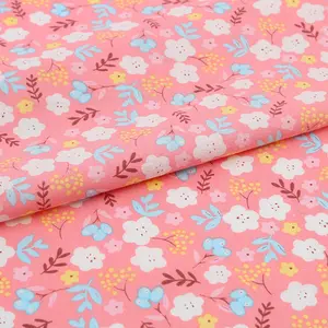 Floral Printed Cotton Poplin Fabric C100 40*40s 133*72 For Kids Clothing Dress Skirt Shirt Fabric