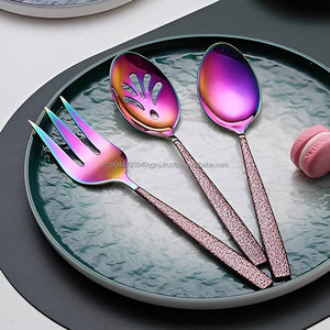 Prix de gros de l'ensemble de service multicolore de qualité supérieure de 6 pièces avec poignée de surface lunaire - Product Image 5