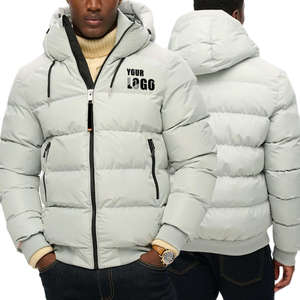 Vente en gros 2025 Veste matelassée noire légère pour hommes avec capuche col montant et fermeture à glissière pour l'hiver - Product Image 2