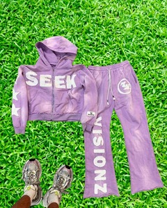 Conjunto de sudadera con capucha y pantalones de chándal bordados desgastados con patrón sólido, chándal lavado con ácido desteñido al por mayor, ropa de calle a granel, chándal - Product Image 5