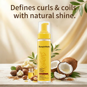 Foam Styling Lotion Lightweight Hold for Curls Waves Wrap and Set with Shea Butter Argan <b>Oil</b> Coconut <b>Oil</b> Formula - Product Image 6