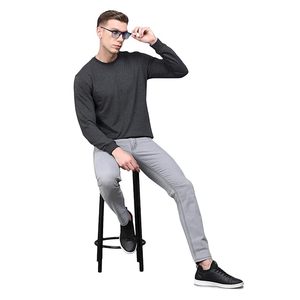 New Style Logo Custom <b>Fleece</b> Crewneck <b>Grey</b> Long Sleeve Blank <b>Mens</b> Sweatshirts customized design logo OEM - Product Image 5