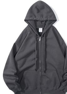 Sweats à capuche zippés pour hommes, automne-hiver, logo personnalisé, coton épais et chaud, échantillon gratuit, vente en gros d'usine, design doublé, crocheté, uni - Product Image 3