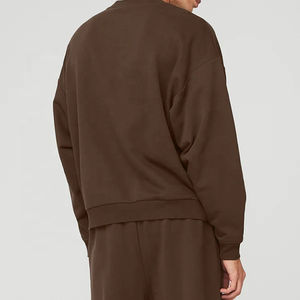 Men's Heavyweight <b>Vintage</b> <b>Sweatshirts</b> Custom Crewneck Soft Pullover Ribbed Knit French Terry Winter Cotton Polyester Solid - Product Image 2