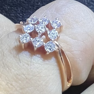 แหวนเพชรทอง14K 18K สุดหรูสำหรับผู้หญิงดีไซน์เครื่องประดับแท้ - Product Image 1