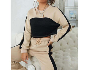 Ensemble de survêtements à blocs de couleurs personnalisables pour femmes sweats à capuche et joggeurs-vêtements de sport de sport de grande taille pour l'été avec logo - Product Image 6