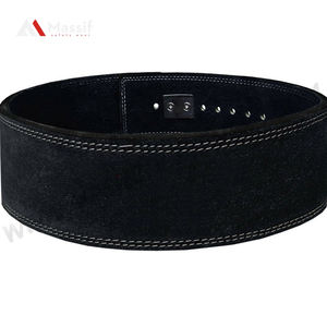 Gym Training Lifting Noir 10mm Poids Power Lever Pro Ceinture en cuir de vachette unisexe antidérapante 13mm d'épaisseur Taille personnalisable - Product Image 4