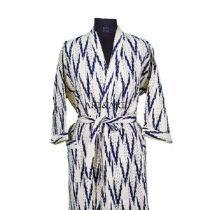 New Arrival Indian Handmade Kantha Hand-Stitch Cotton Kimono Elegant Summer Night Wear Robe for Women Floral Design Hot Selling - Product Image 3
